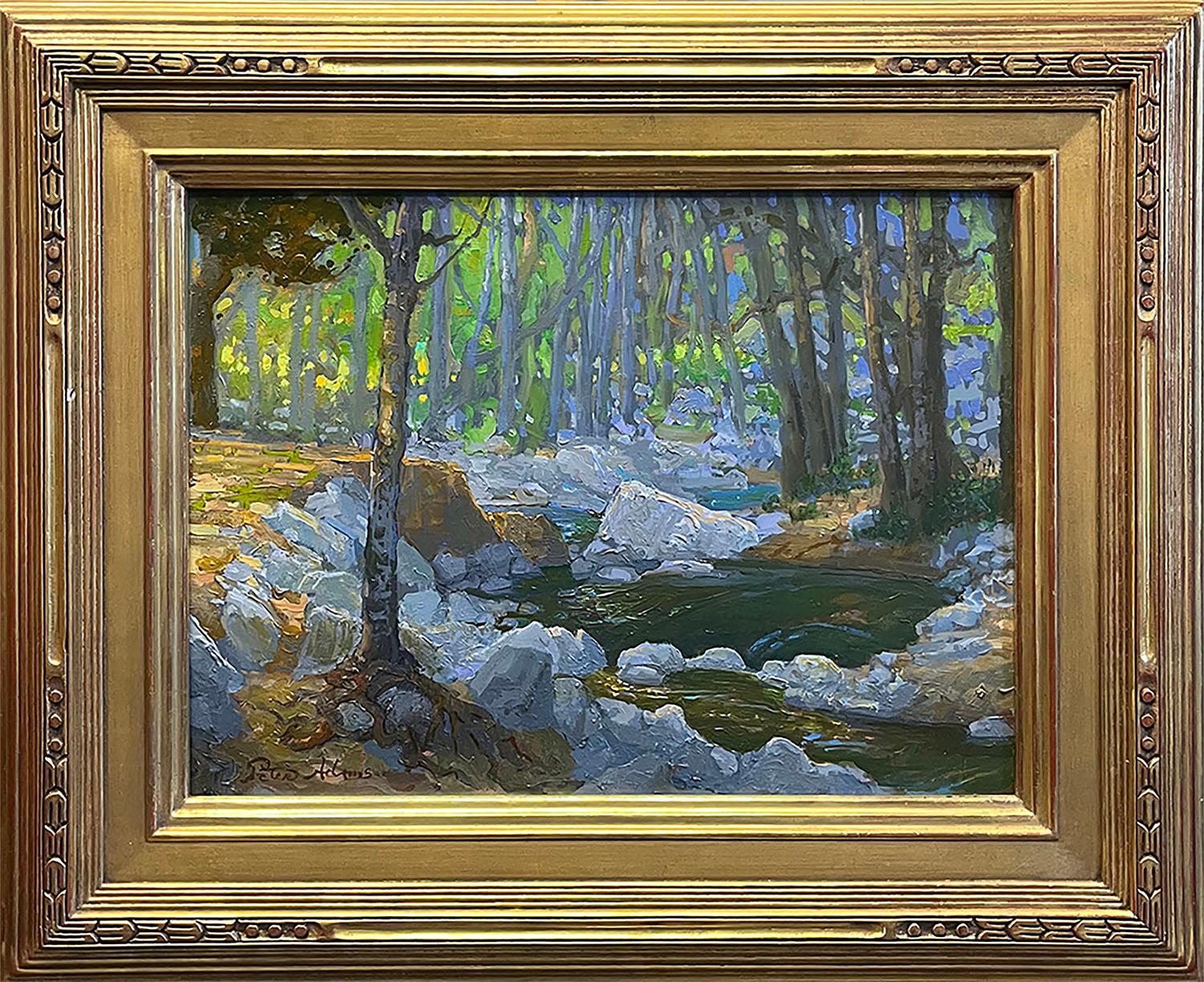 Peter Adams Landscape Painting – Sommerpool bei Switzer's; Angeles Crest Forest