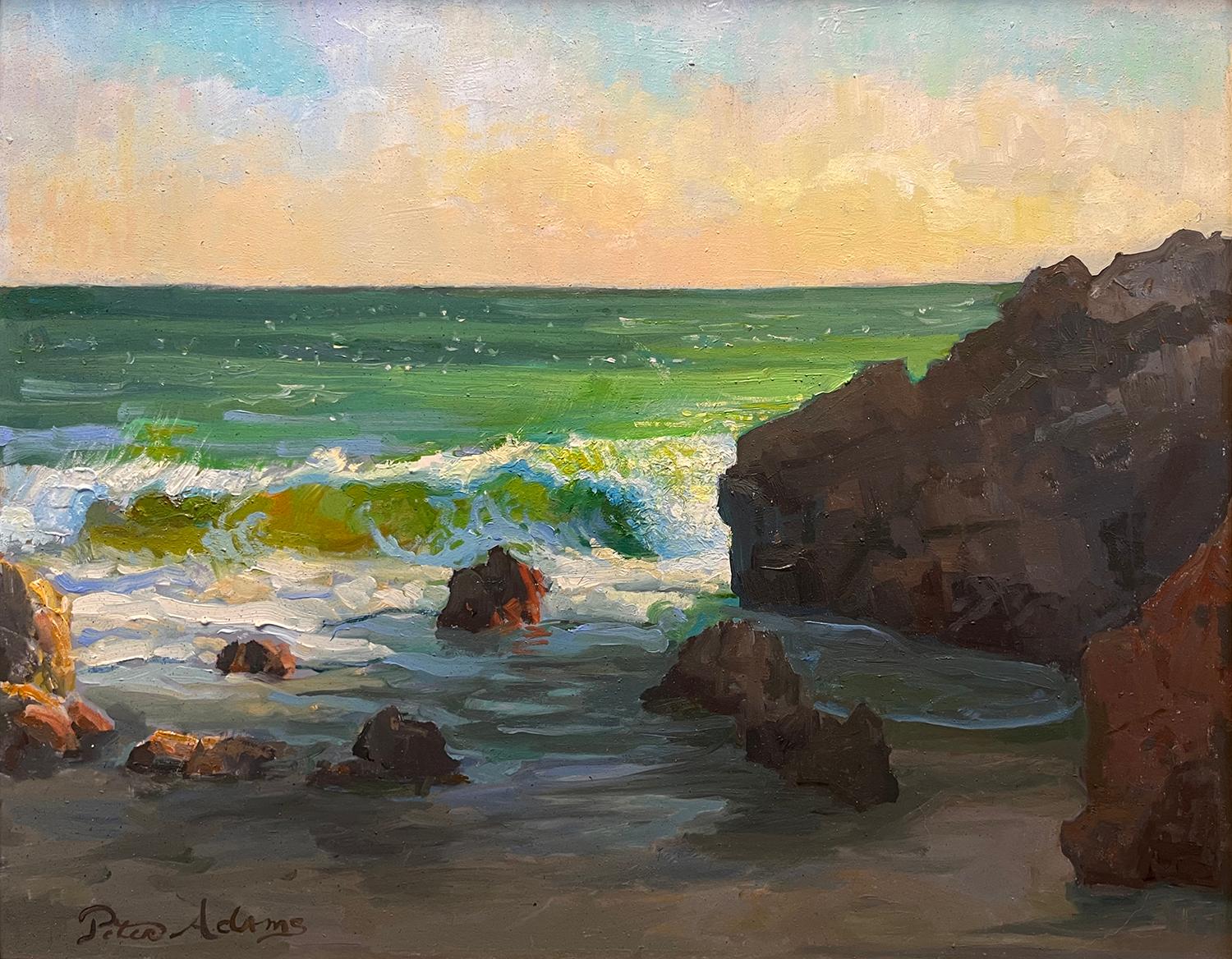 Pomeriggio ventoso alla spiaggia Leo Carrillo - Painting di Peter Adams