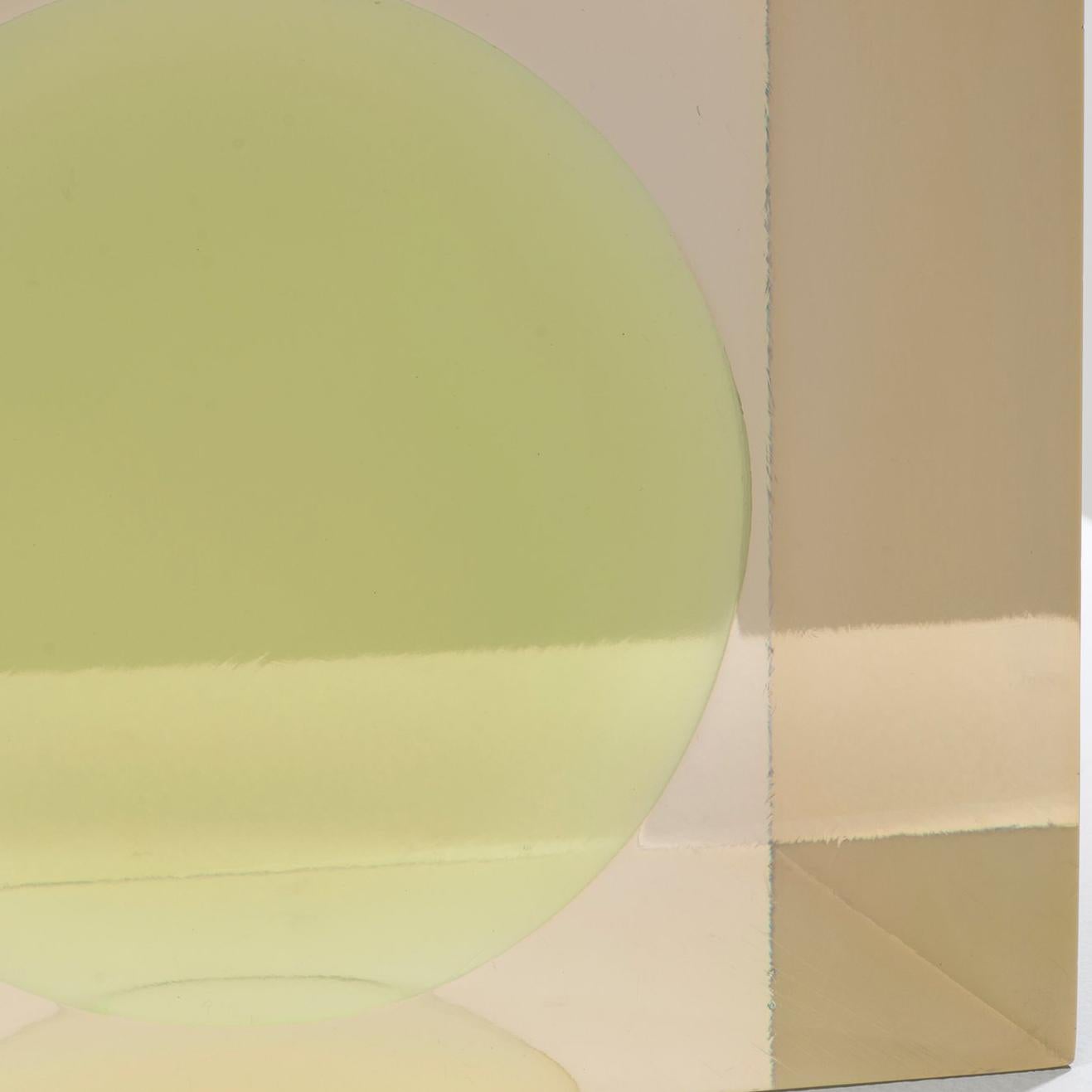 Cube With Green Sphere - Minimalist Sculpture by Peter Alexander