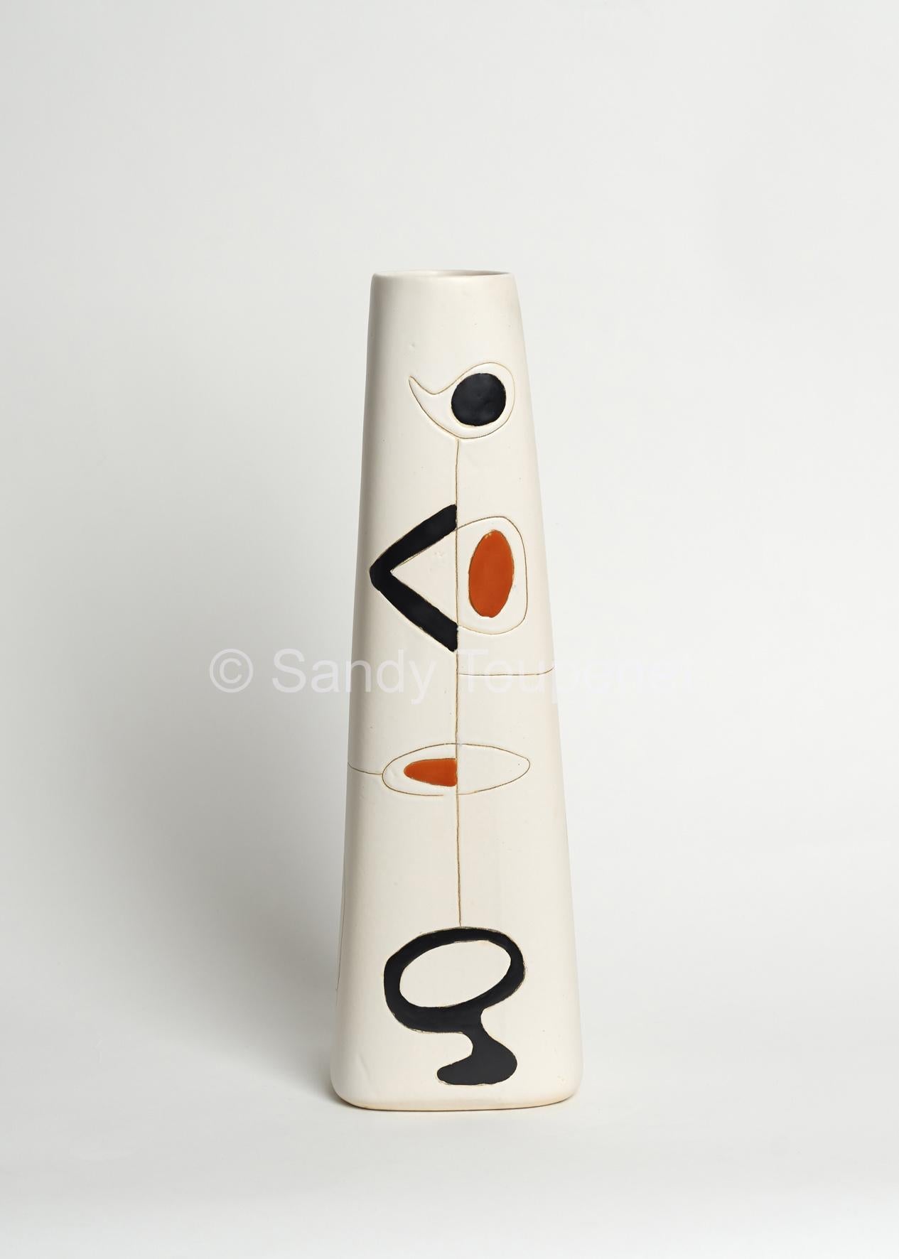 Peter and Denise Orlando Large Ceramic Vase, 1950s In Good Condition For Sale In Paris, FR