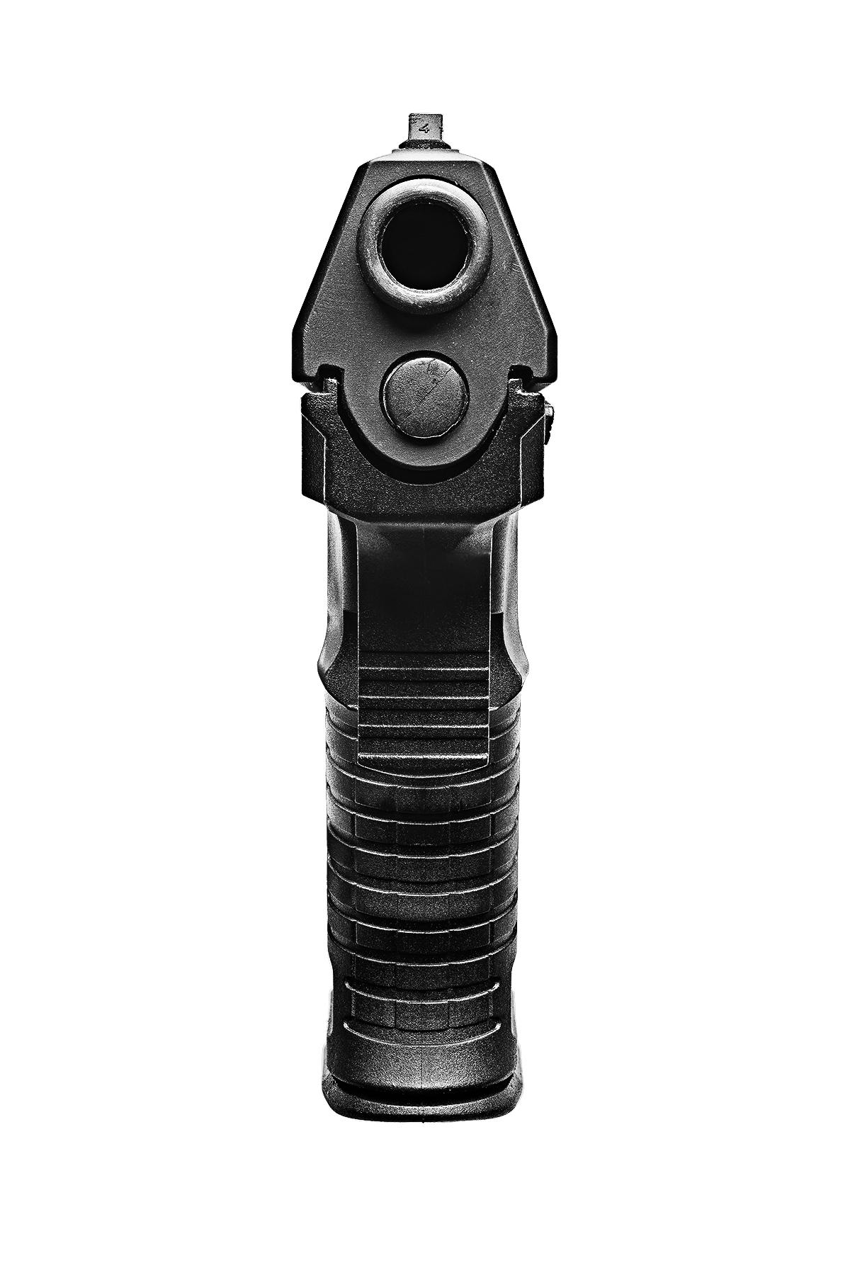 Stier
Digitaler C-Print / Archivpigmentdruck
Verfügbare Größen:
36 x 72 Zoll - Auflage: 20
48 x 96 Zoll - Auflage von 10

In Point Blank vermenschlicht und abstrahiert Lusztyk den Gegenstand von Handfeuerwaffen und schafft so entmystifizierte