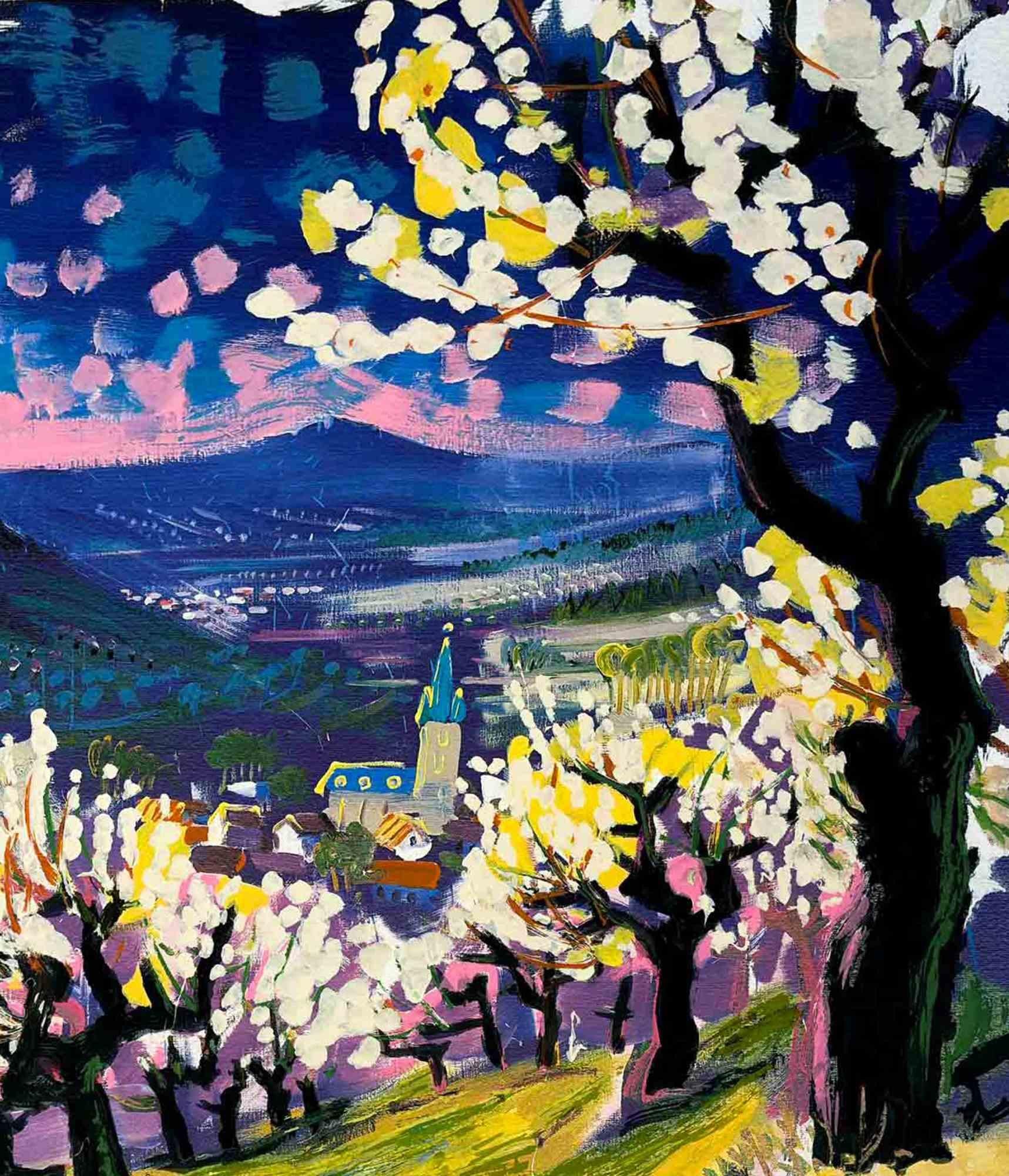 Paesaggio – Lithographie von Peter Angermann – 1990er-Jahre im Angebot 1