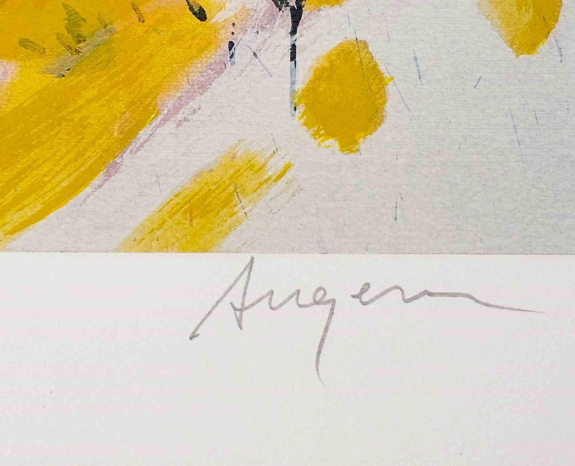 Paesaggio – Lithographie von Peter Angermann – 1990er-Jahre im Angebot 2