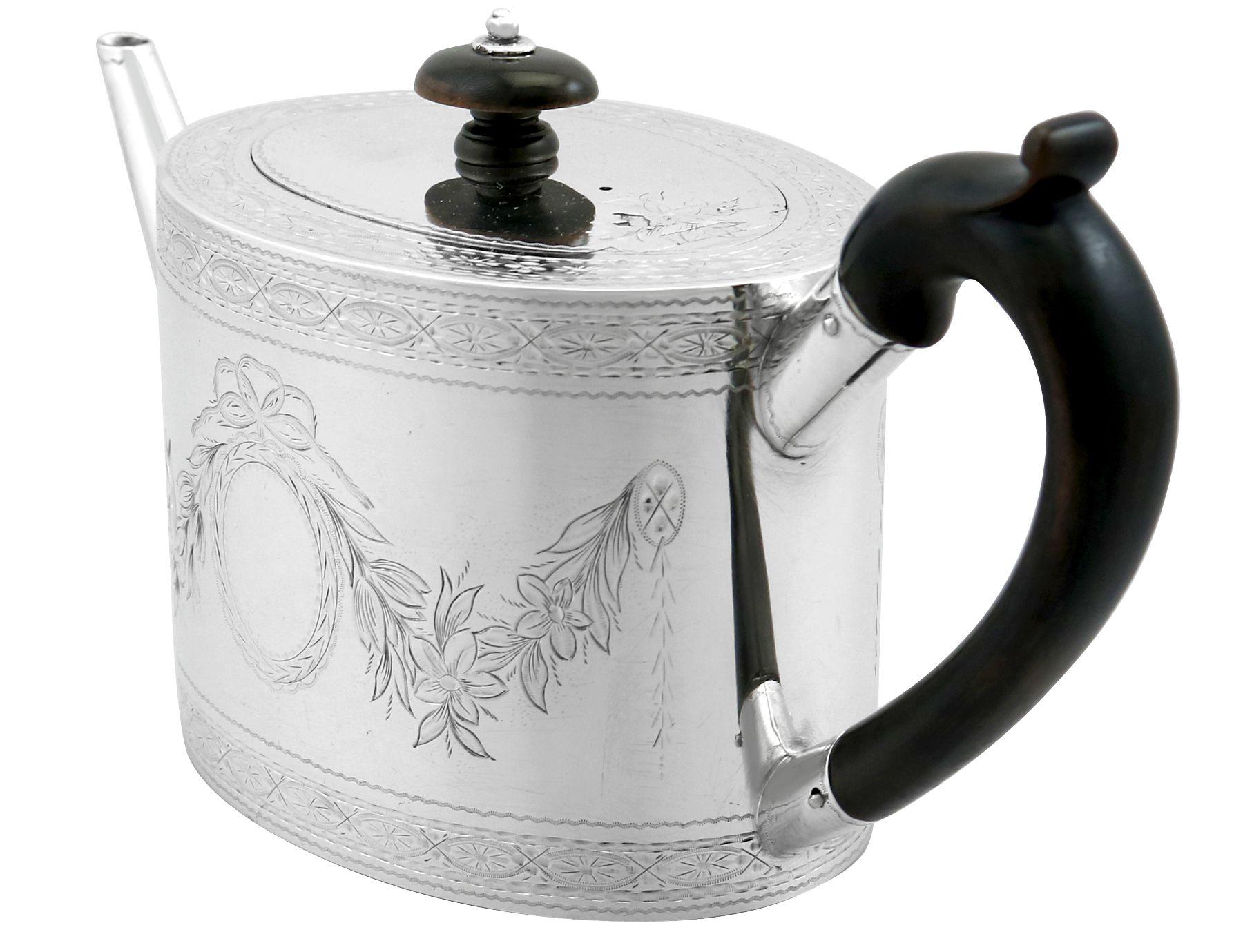 English Peter & Ann Bateman Antique Sterling Silver Teapot