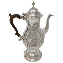 Antique Peter & Ann Bateman Coffee Pot, Sterling Silver, London, 1792-1793