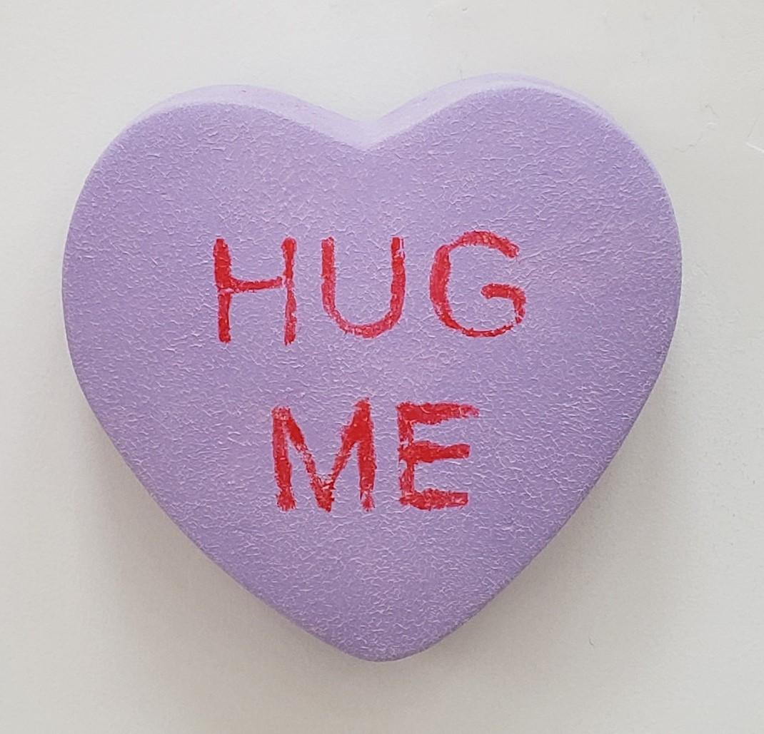 Peter Anton Figurative Sculpture - Purple - Hug Me 