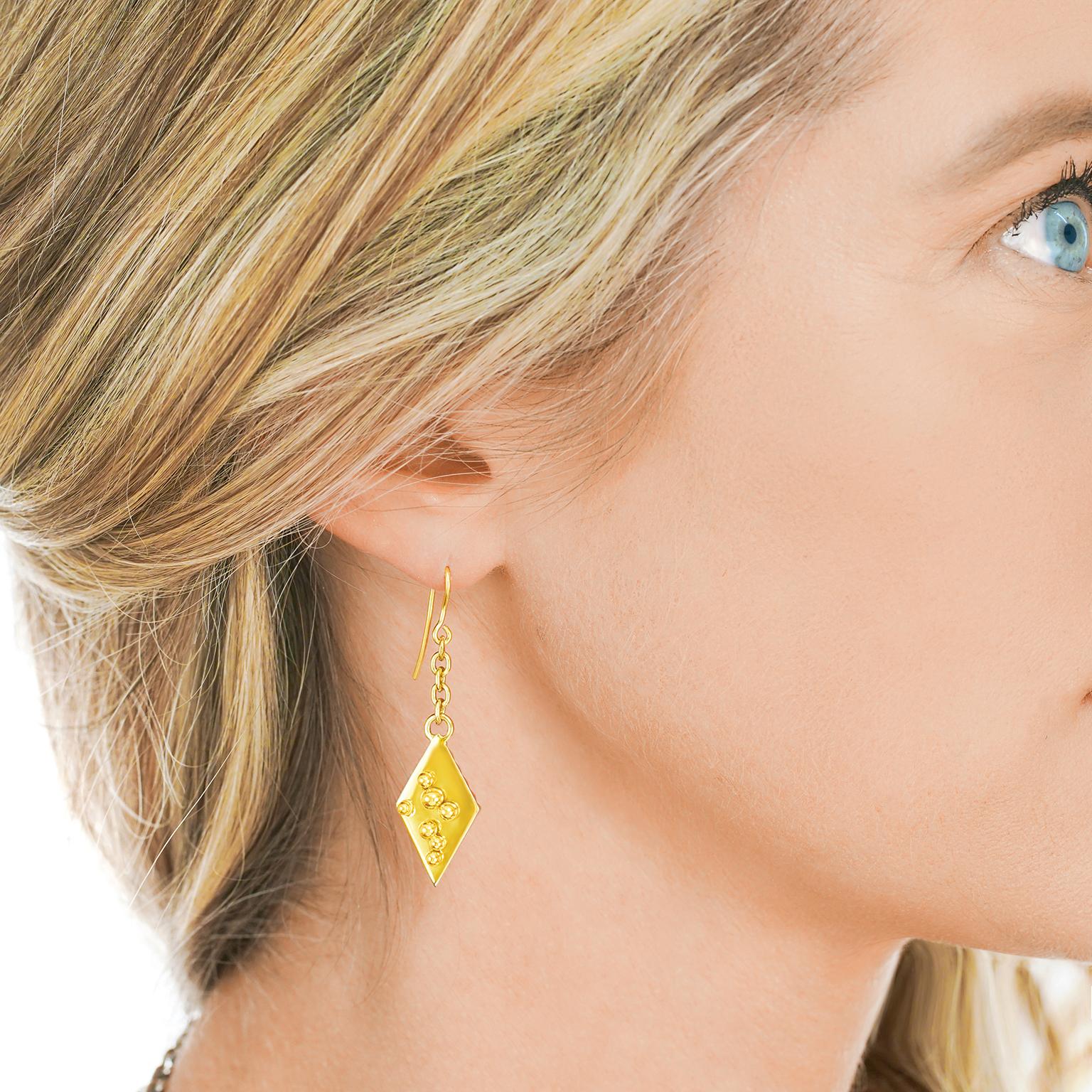 Artisan Peter Aylen American Crafter Gold Earrings For Sale