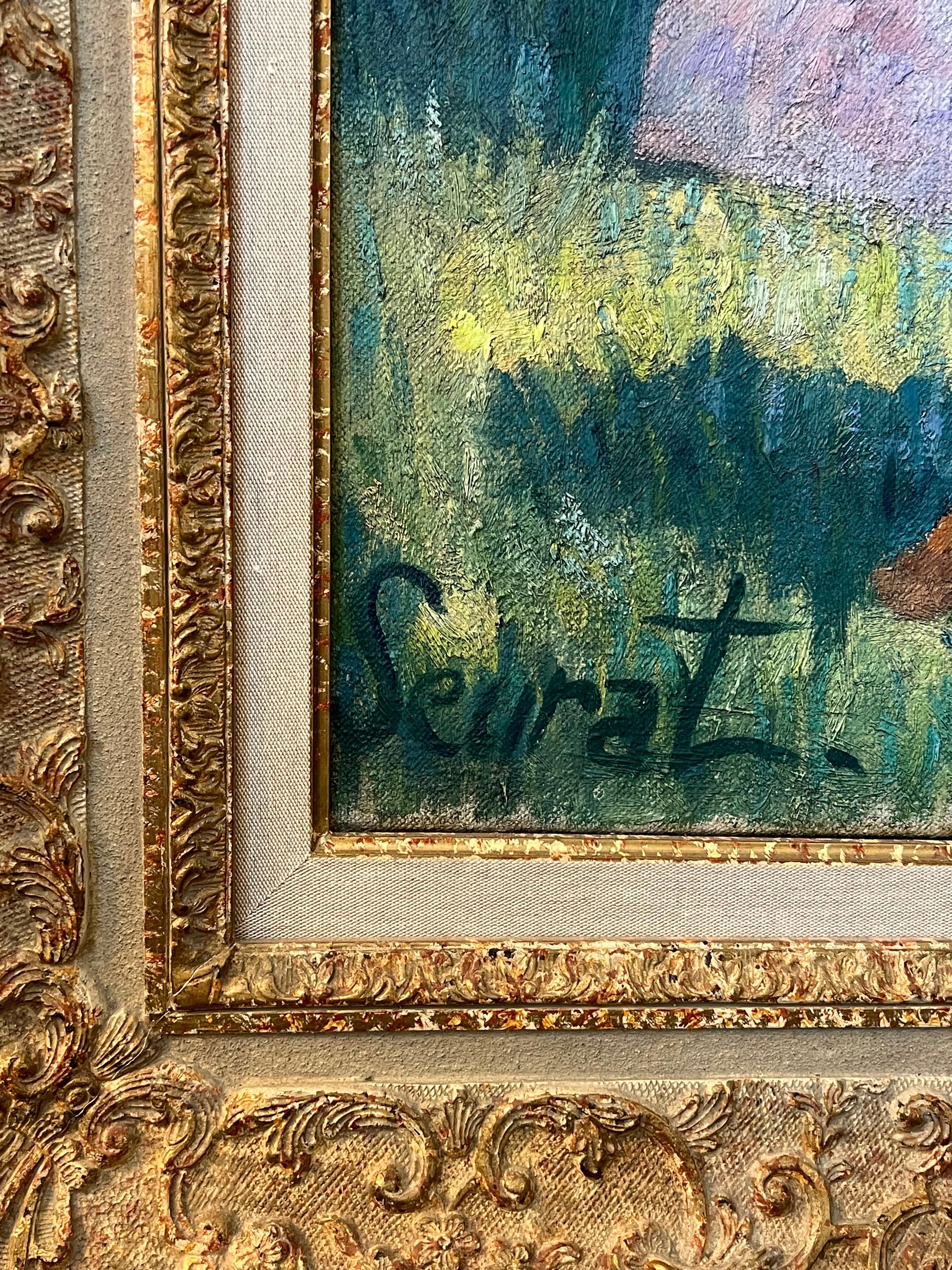 Enorme cuadro al óleo según Bañistas en Asnieres de Seurat en venta 5