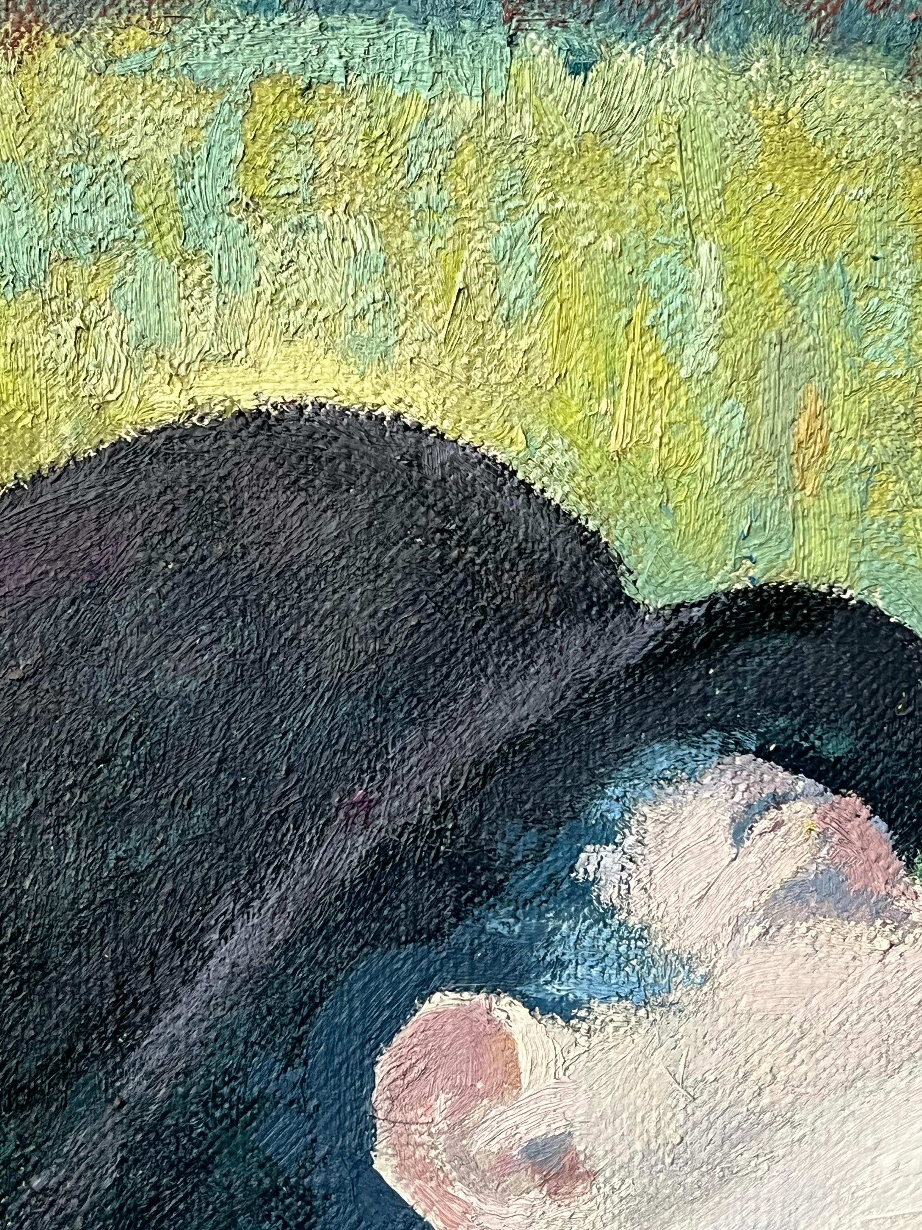 Enorme cuadro al óleo según Bañistas en Asnieres de Seurat en venta 11
