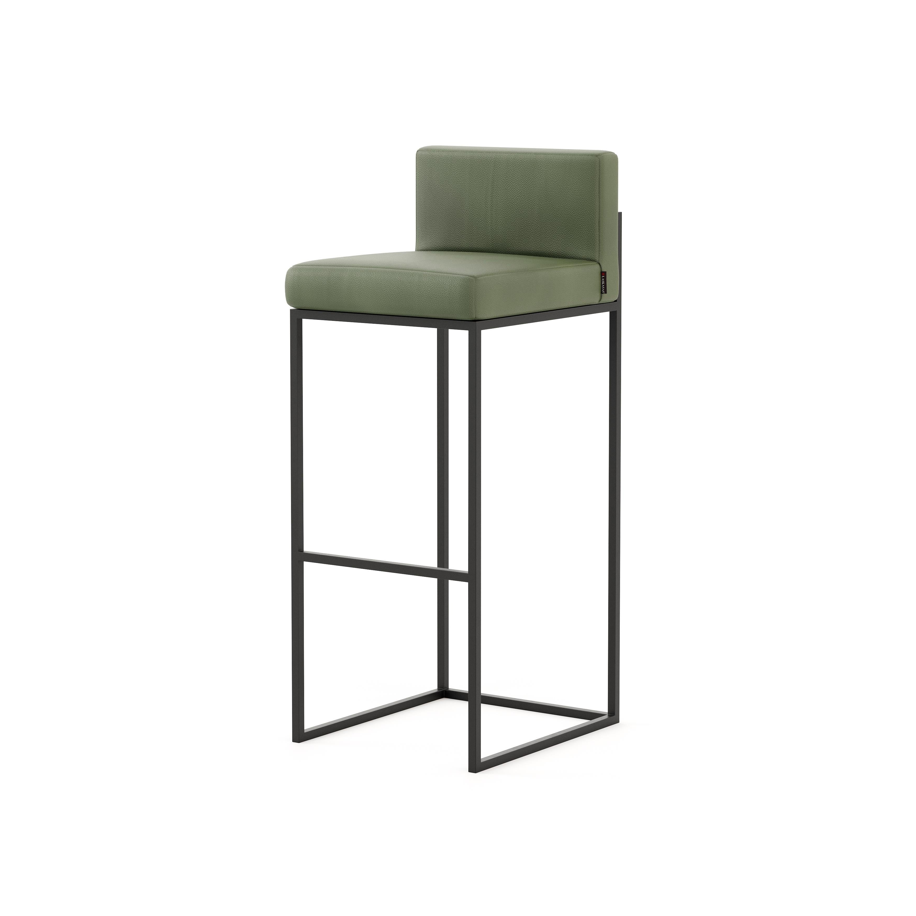 Modern Contemporary bar stool with metallic structure and a customisable fabric For Sale