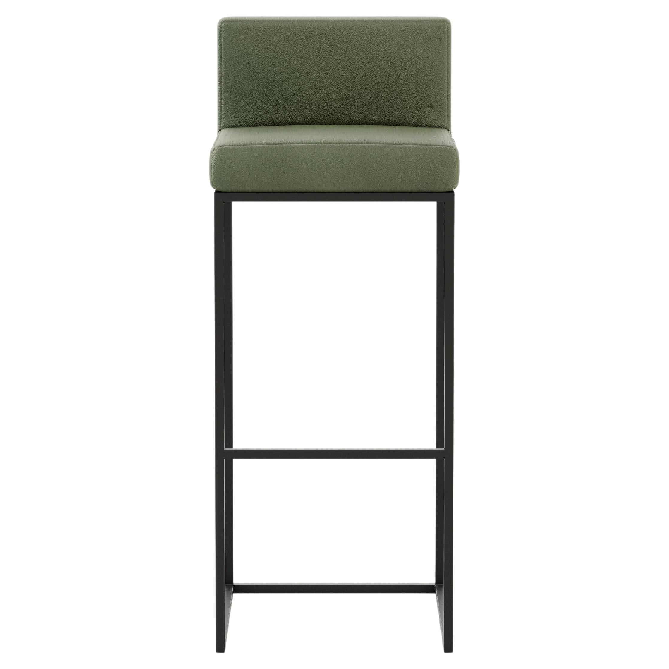 Contemporary bar stool with metallic structure and a customisable fabric For Sale