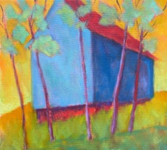 Highland Grove, Oil /Canvas, Rural Landscape,Colors, Architecture, Free Shipping