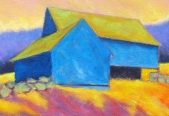 Light of Day, Oil /Canvas, Rural Landscape, Colors, Architecture, Free Shipping