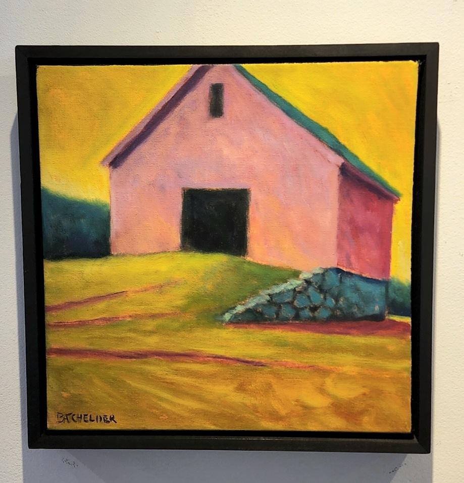 Le ciel jaune,  Huile / toile Paysage, couleurs, architecture 3000 en vente 2