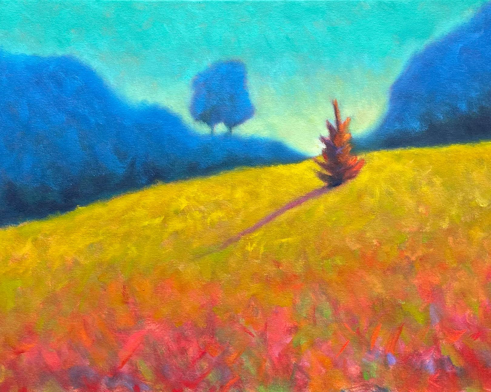 Upland Fir  Oil /Canvas  Landscape  Light & Color   New England  - American Impressionist Painting by Peter Batchelder