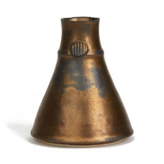 Peter Beard Bronze Glazed Funnel Studio Vase 20th Century