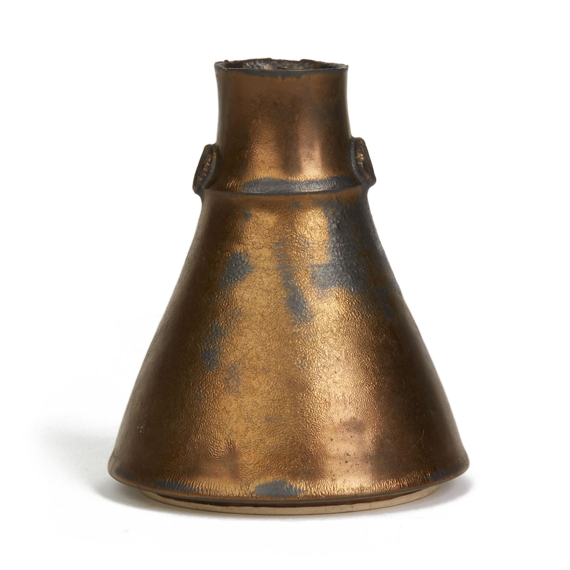 Peter Beard Bronze Glazed Funnel Studio Vase 20th Century (Englisch)