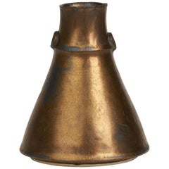 Peter Beard Bronze Glazed Funnel Studio Vase 20th Century