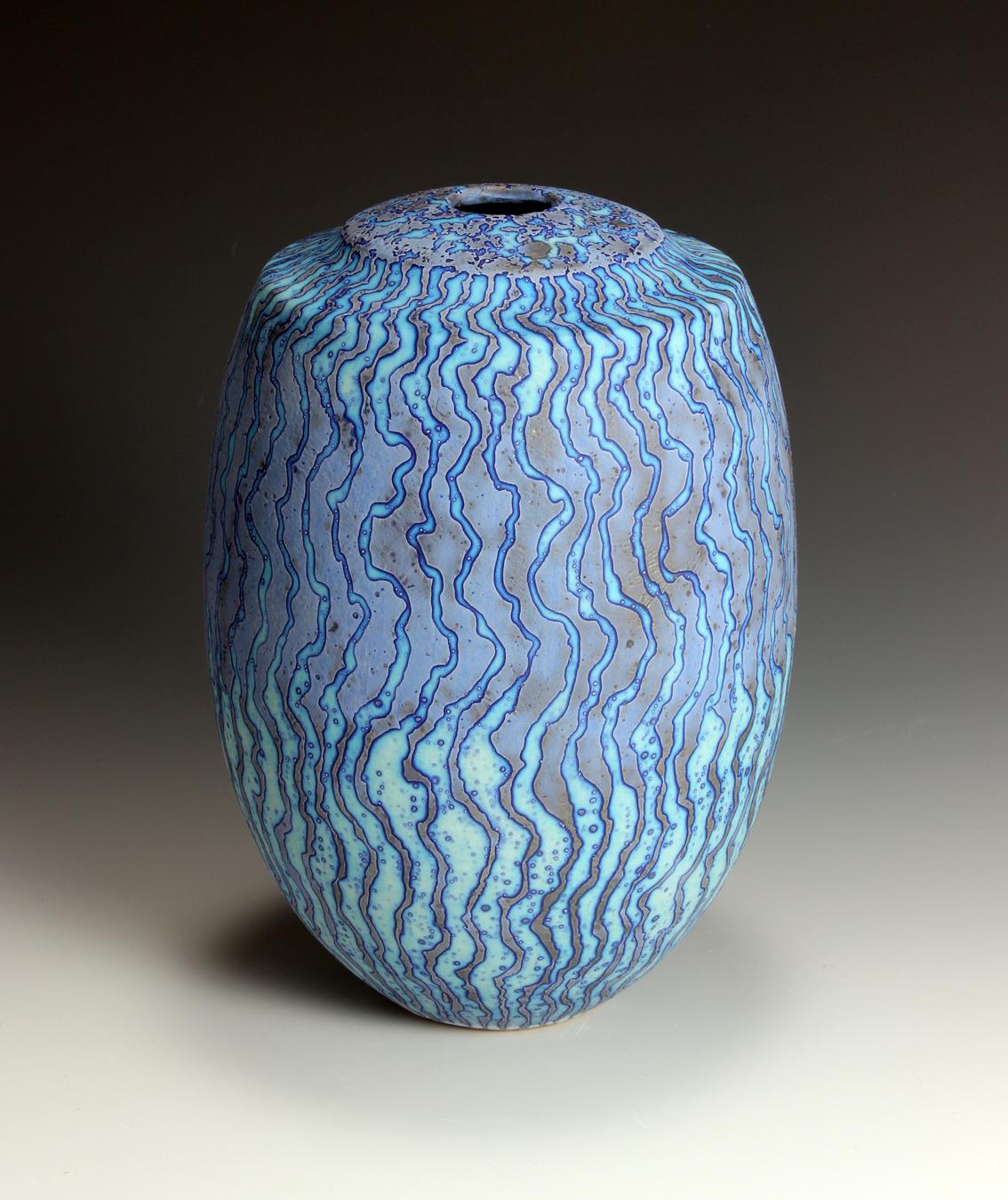Contemporary Peter Beard Cobalt Vase