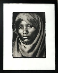 Boran Woman at Marsabit Hospital, Platinum Print, Black & White, Signed, Framed