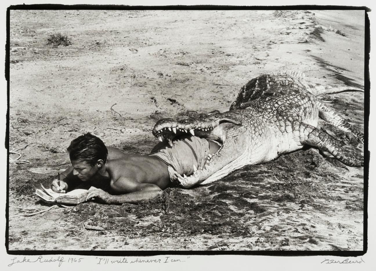 Peter Beard Black and White Photograph - I'll write whenever I can..., 1965