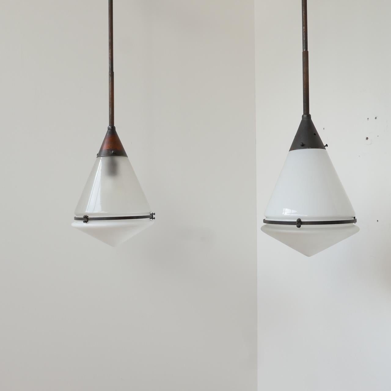 Early 20th Century Peter Behrens Conical Pendants '4' For Sale