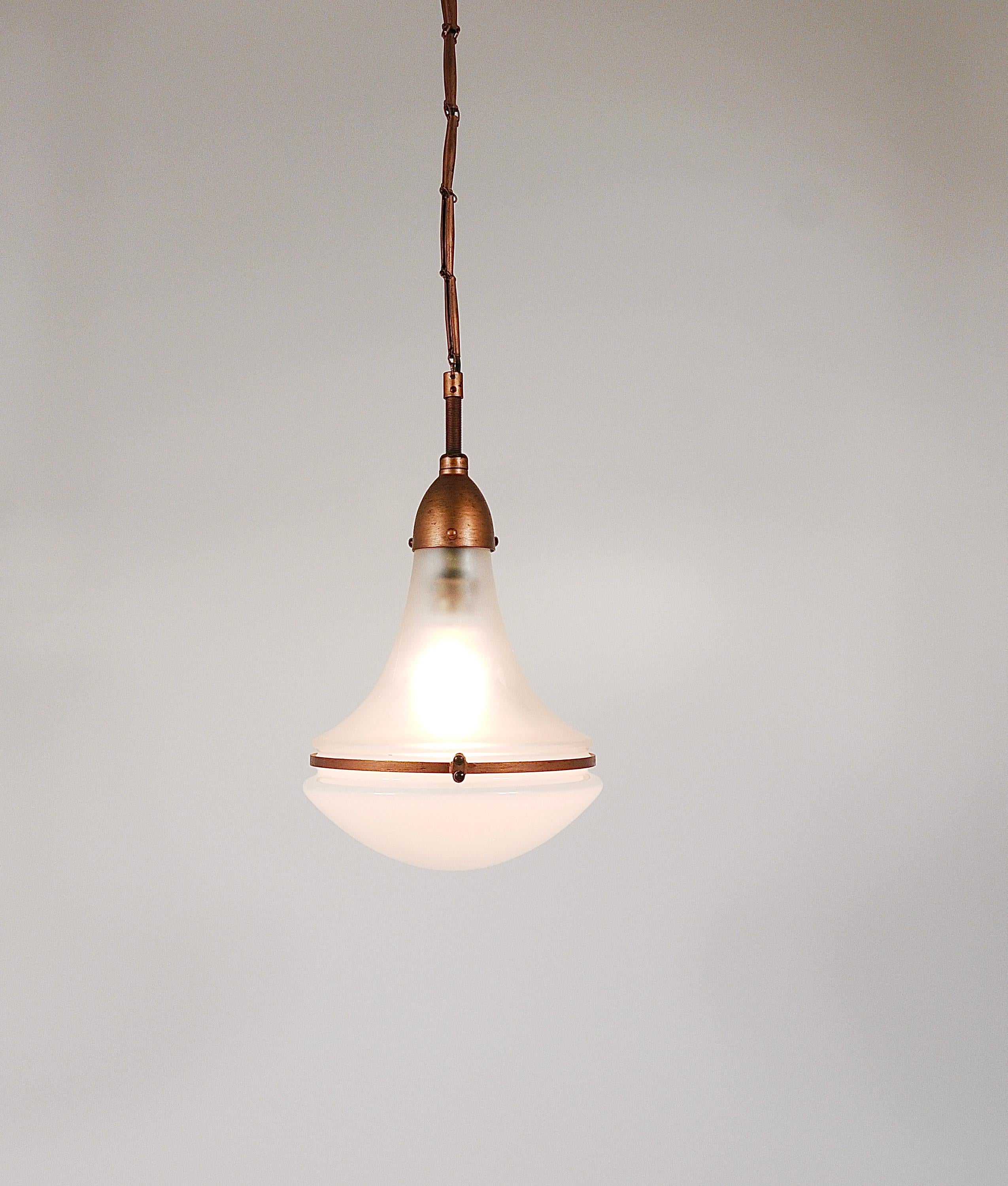 Lampada a sospensione industriale Peter Behrens Luzette, Siemens Schuckert, Germania, 1910 in vendita 2