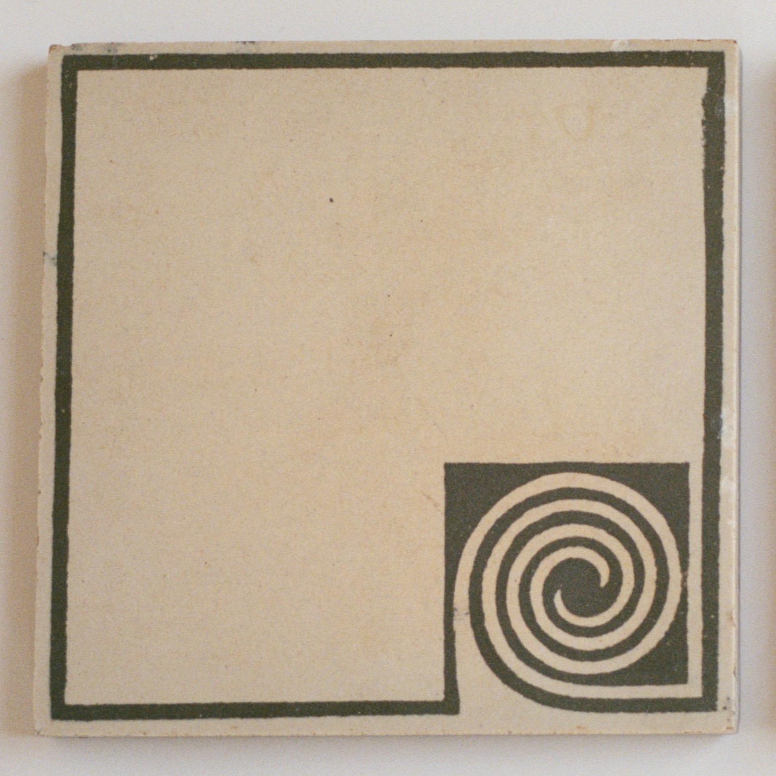 Inlay Peter Behrens, Pair of Tiles, circa 1903