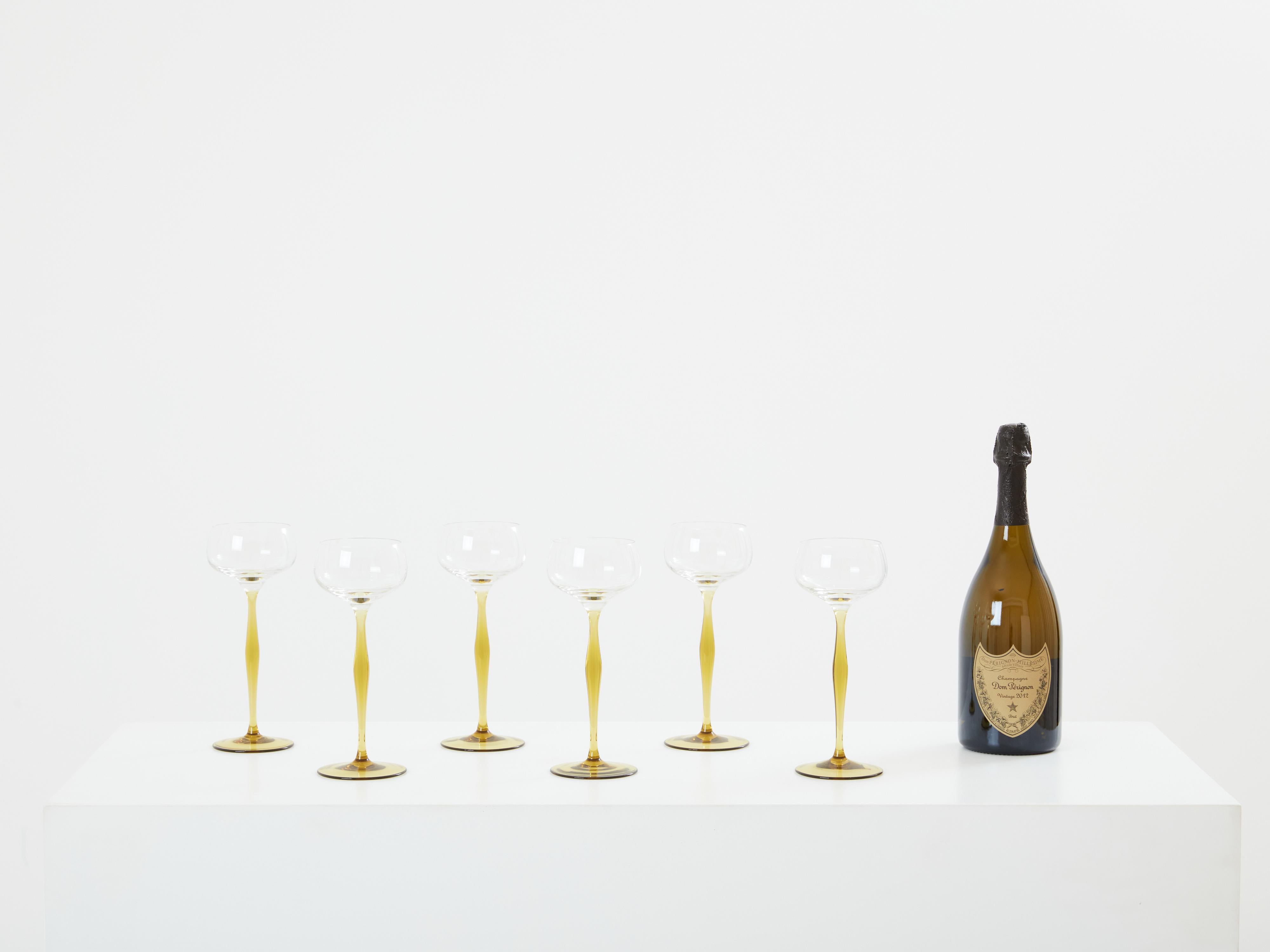 Verre Ensemble de six verres à champagne Art Nouveau de Peter Behrens 1898 en vente