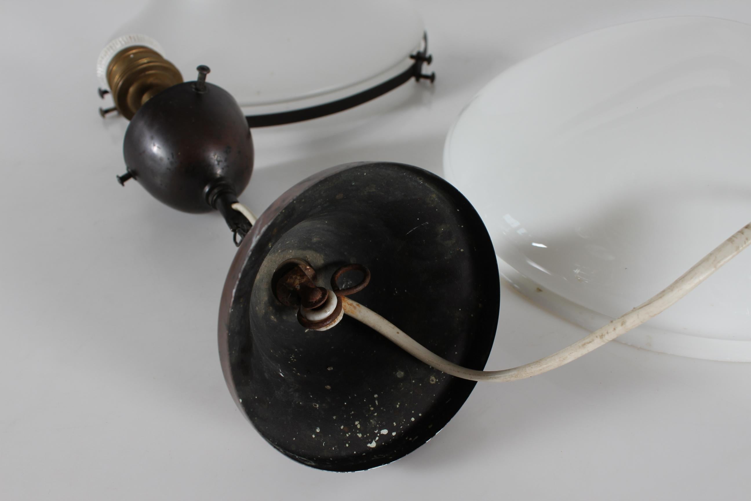 Peter Behrens Kleine Luzette Pedant Glas + Kupfer von Siemens Schuckert 1910er Jahre im Angebot 6
