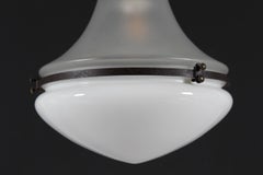 Peter Behrens Small Luzette Pedant Glass + Copper by Siemens Schuckert 1910s