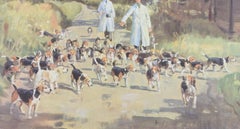 Bolebroke Beagles hunting lithograph after Peter Biegel