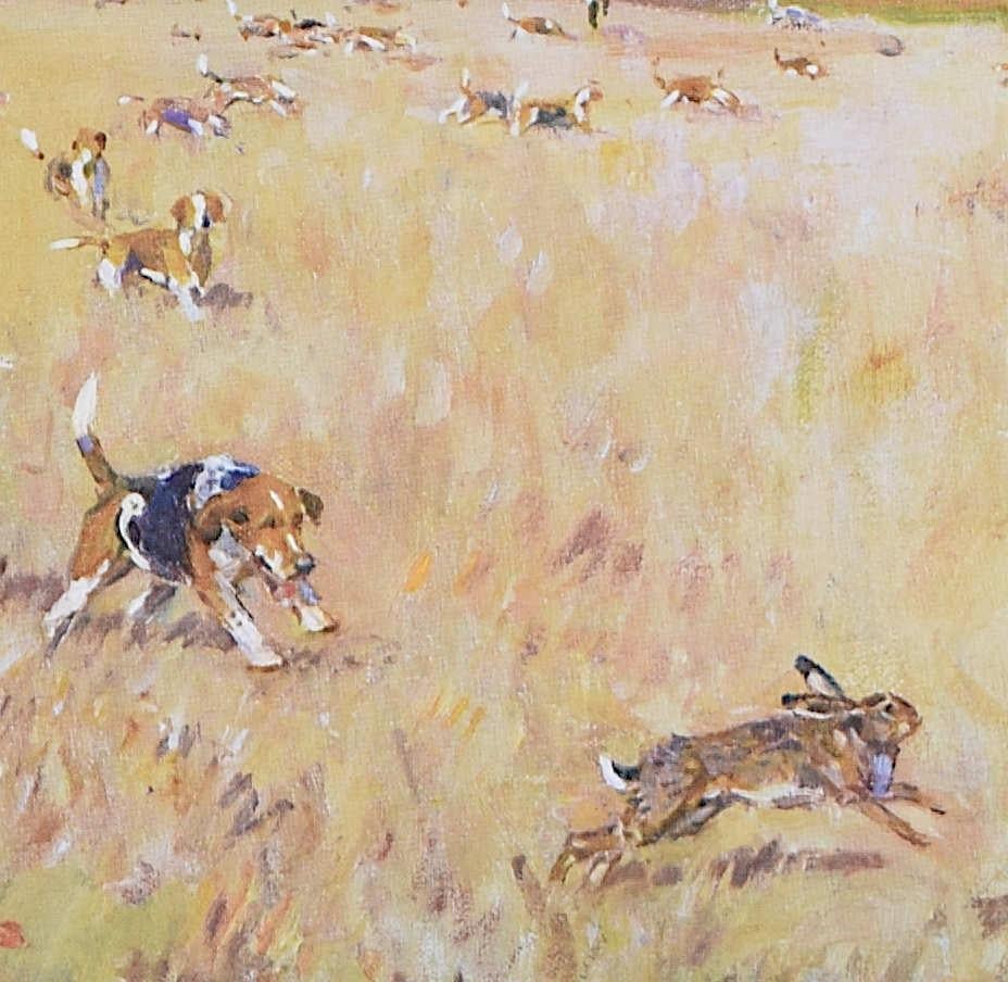 Los Beagles de Pie de Trinidad, litografía de Peter Biegel en venta 2