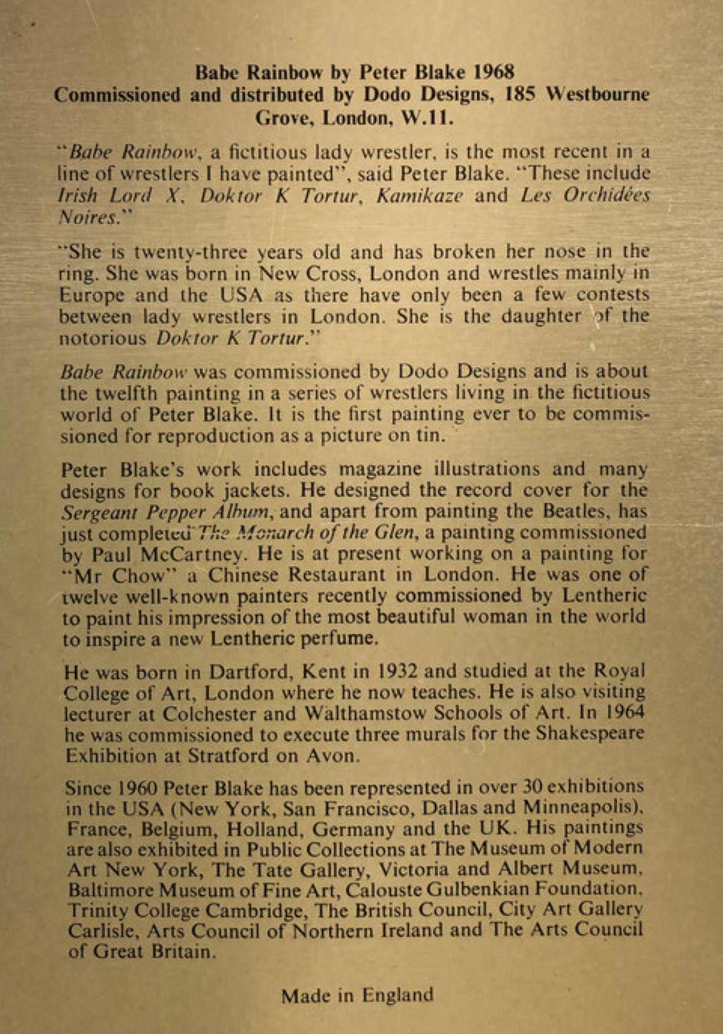 Babe Rainbow By Peter Blake For Sale 3