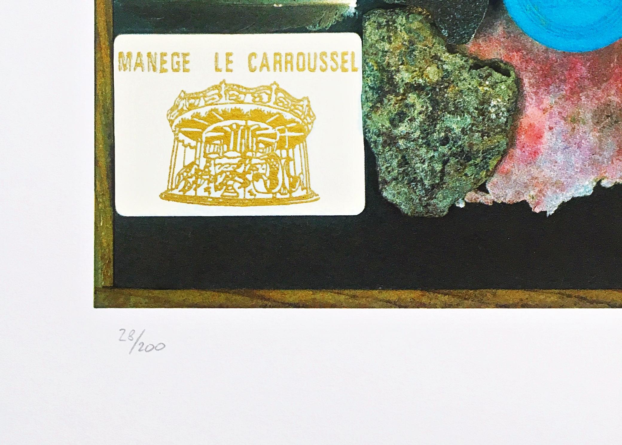 A Walk in the Tuileries Gardens Paris print with silver leaf and glazes Signed/N - Pop Art Print by Peter Blake