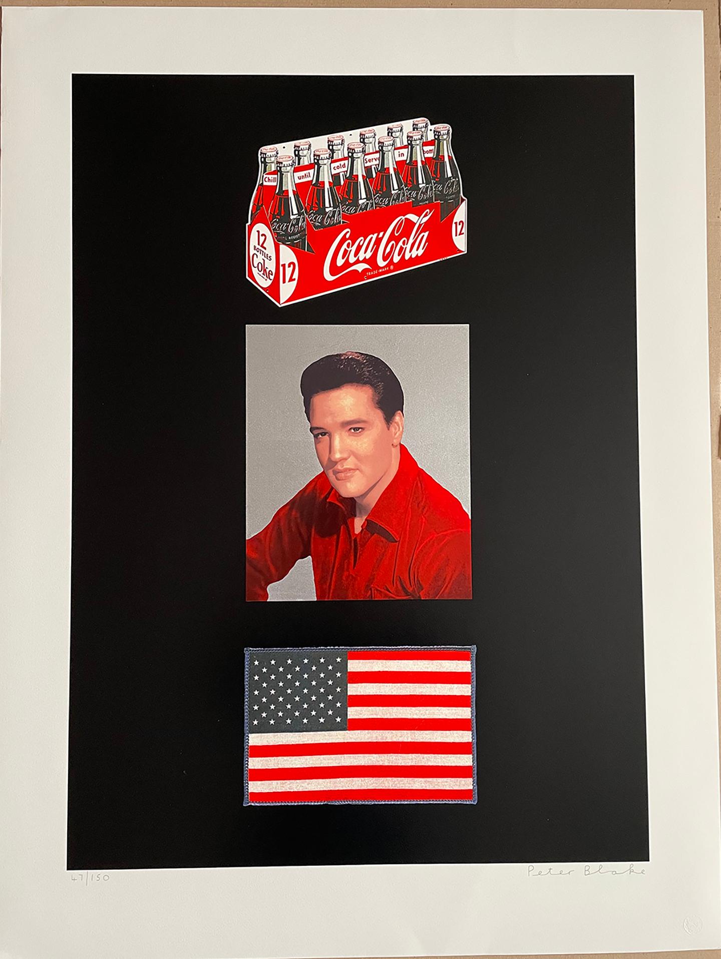 American Trilogy, Elvis, Black and Silver Gloss - Pop Art Print by Peter Blake