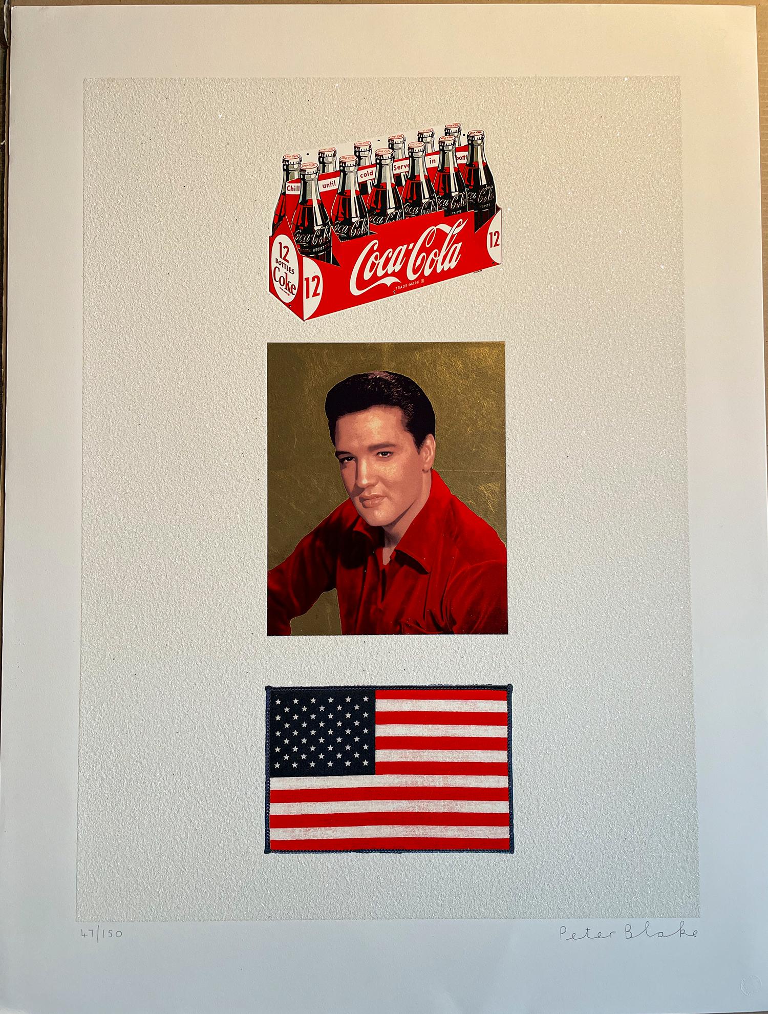 American Trilogy PETER BLAKE SILKSCREEN SET. ELVIS, COCA COLA, U.S. FLAG For Sale 5