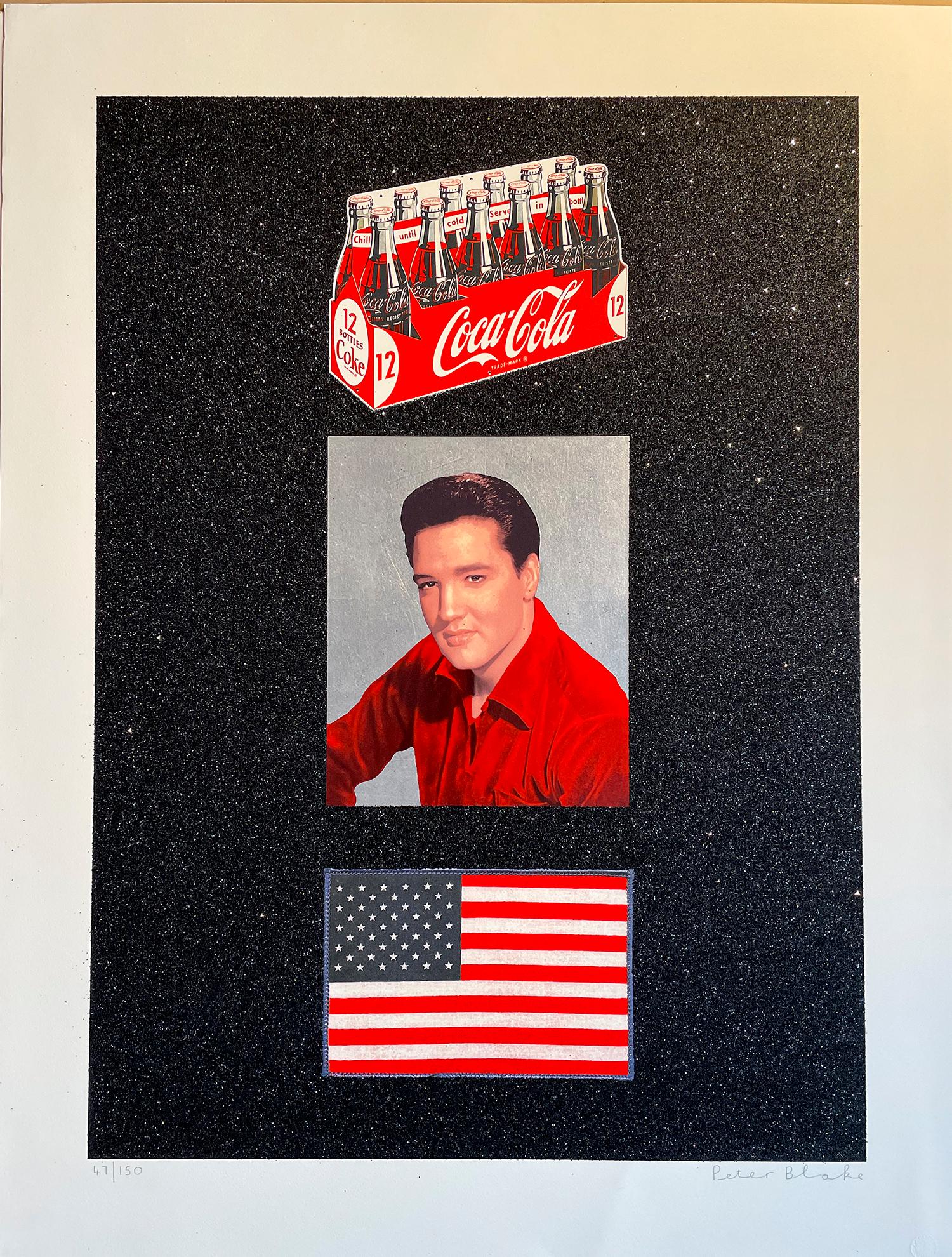 American Trilogy PETER BLAKE SILKSCREEN SET. ELVIS, COCA COLA, U.S. FLAG For Sale 7