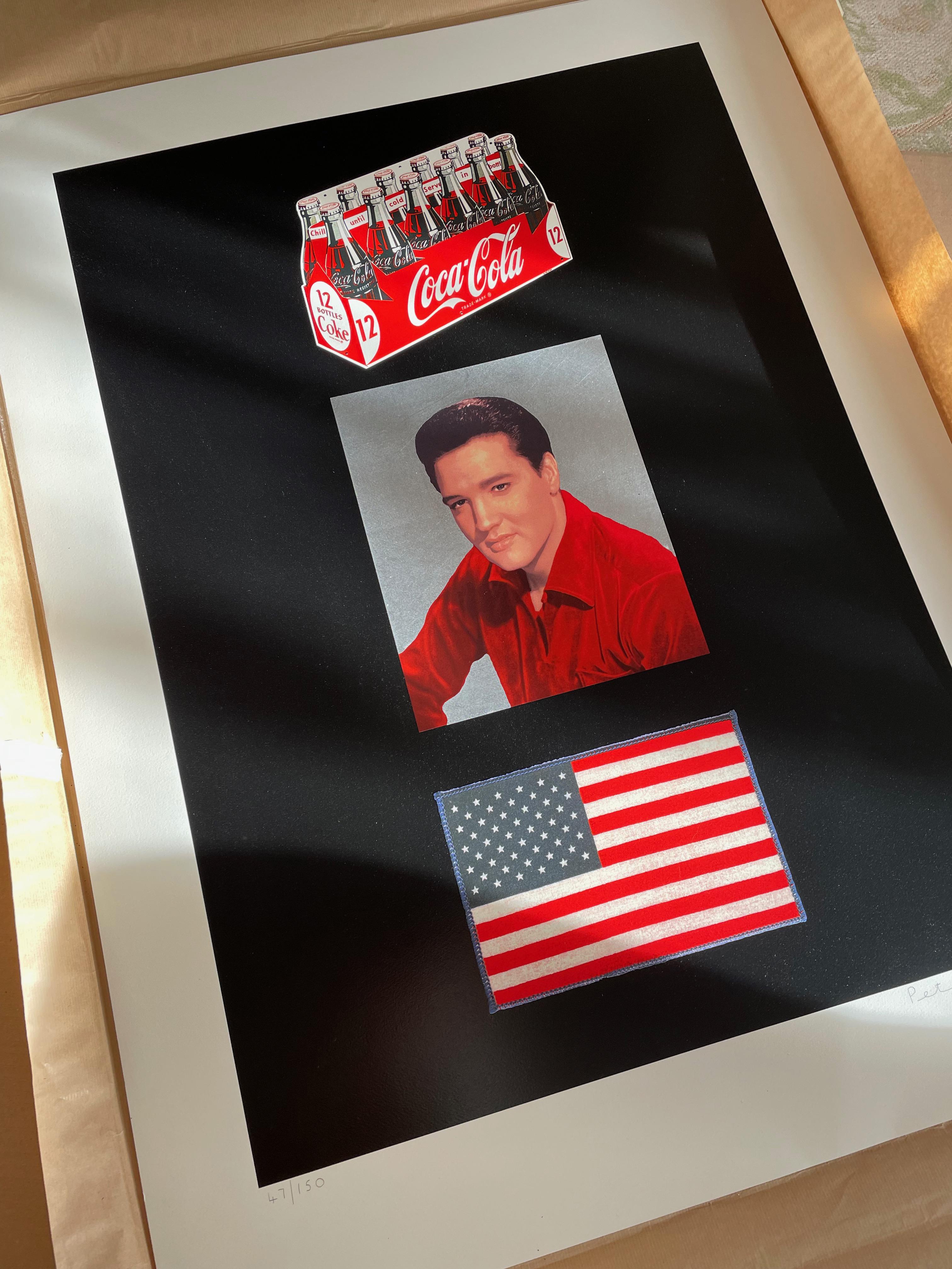 American Trilogy PETER BLAKE SILKSCREEN SET. ELVIS, COCA COLA, U.S. FLAG For Sale 8