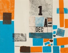 Composition (collage en trompe l'oeil) -- Lithographie de Peter Blake