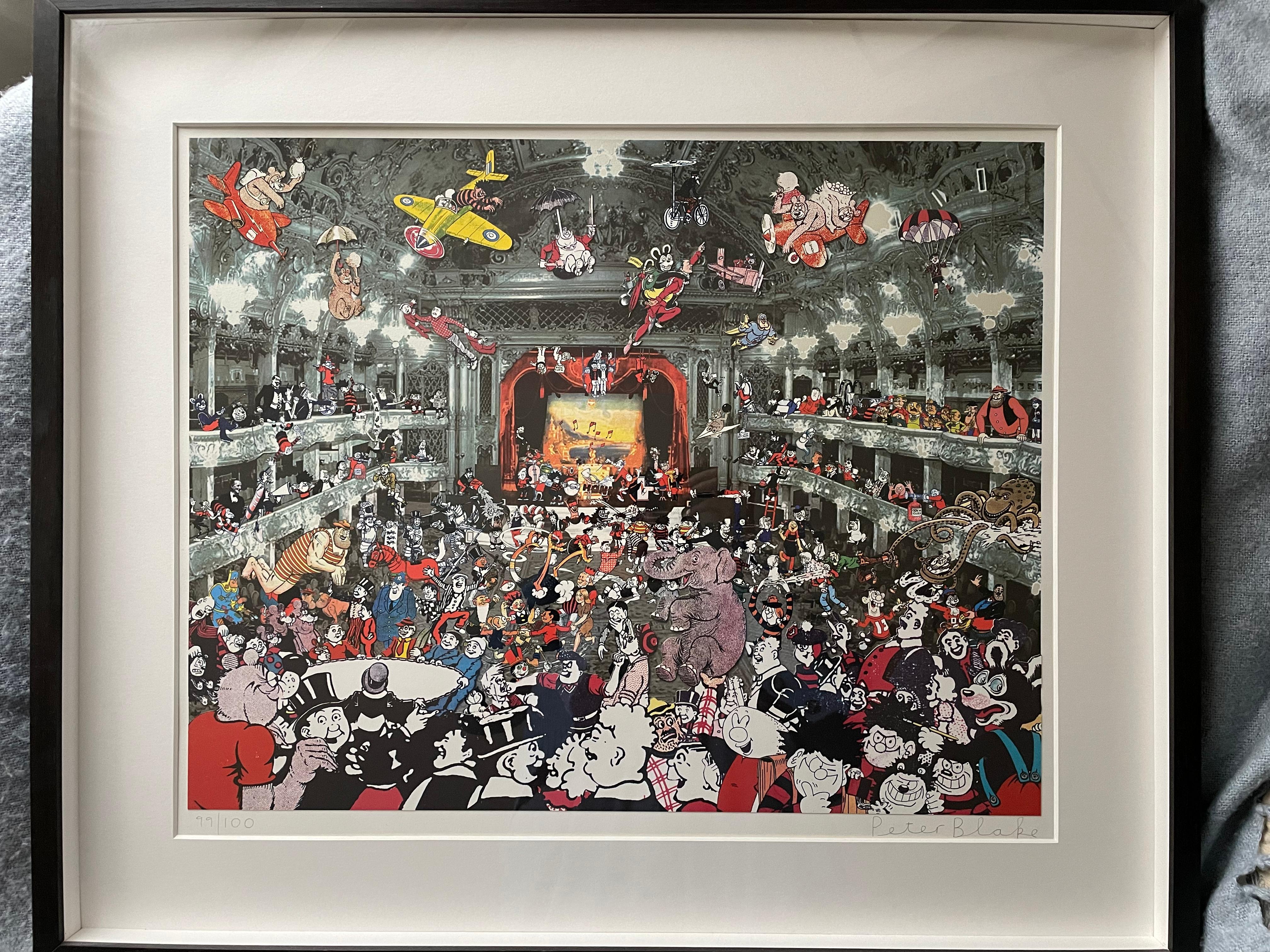 Peter Blake Figurative Print - Marcel Duchamp's World Tour - DC Thomson Reunion at the Tower Ballroom Blackpool