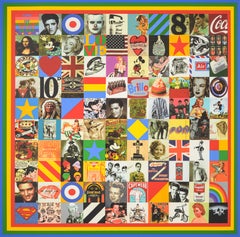 100 SOURCES OF POP Diamant-Staub-Raumteilerdruck von Peter Blake, 51"H