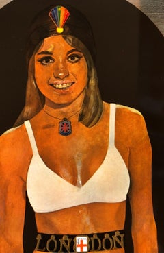 Babe Rainbow Silkscreen on Tin, Pop Art, 1968, Unframed, 26x17.5