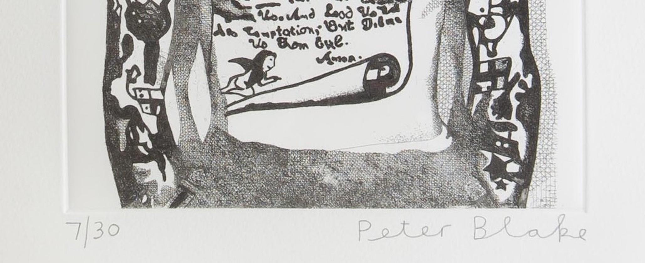 Peter Blake
Reverend Ricky Wreck, 2014
Etching on Somerset White 300gsm  
Paper size: 43 × 33 cm 
Edition of 30
hand-signed and numbered by the artist