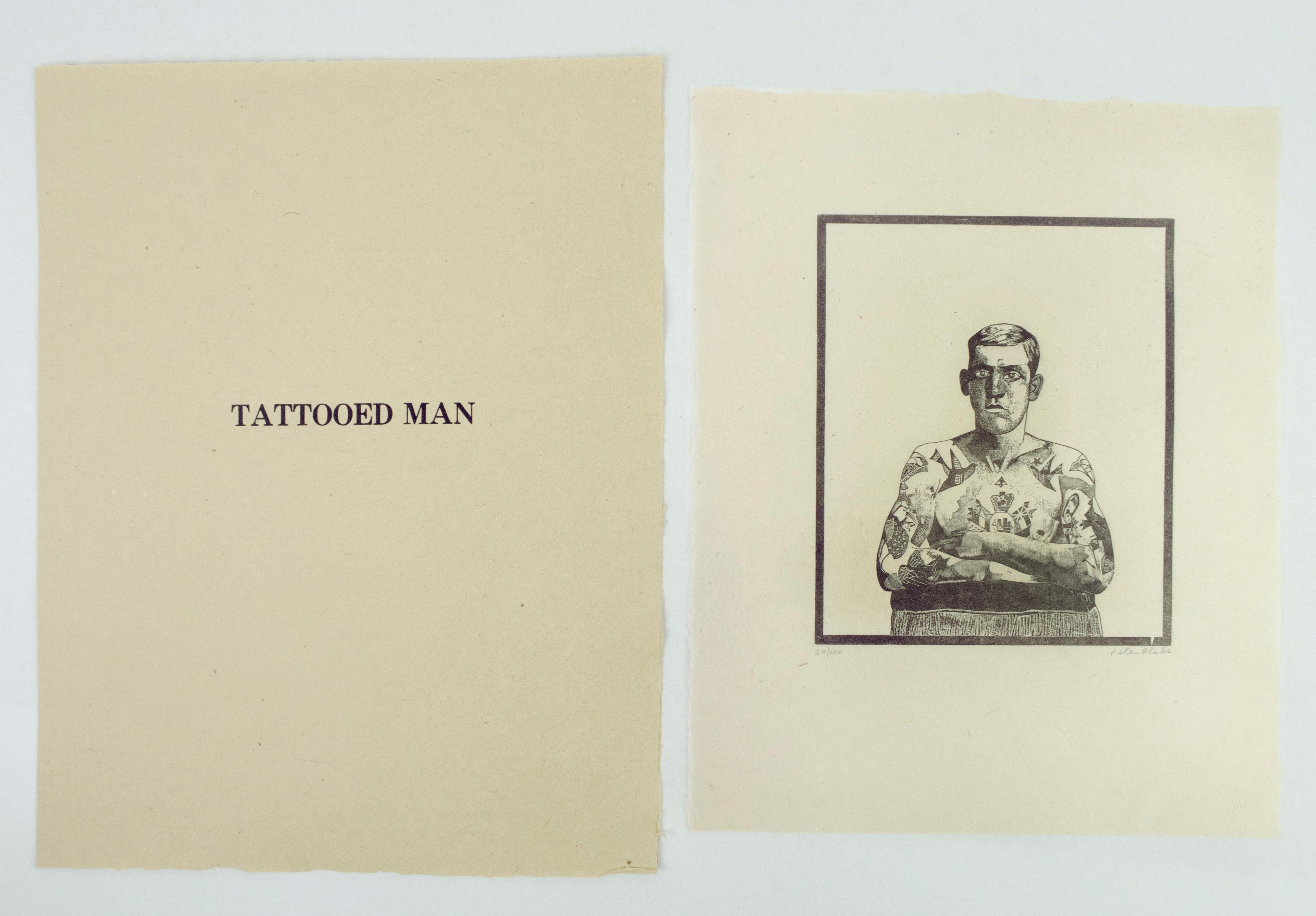 Side-Show Tattooed Man Peter Blake pop art woodcut portfolio on Japanese paper 6
