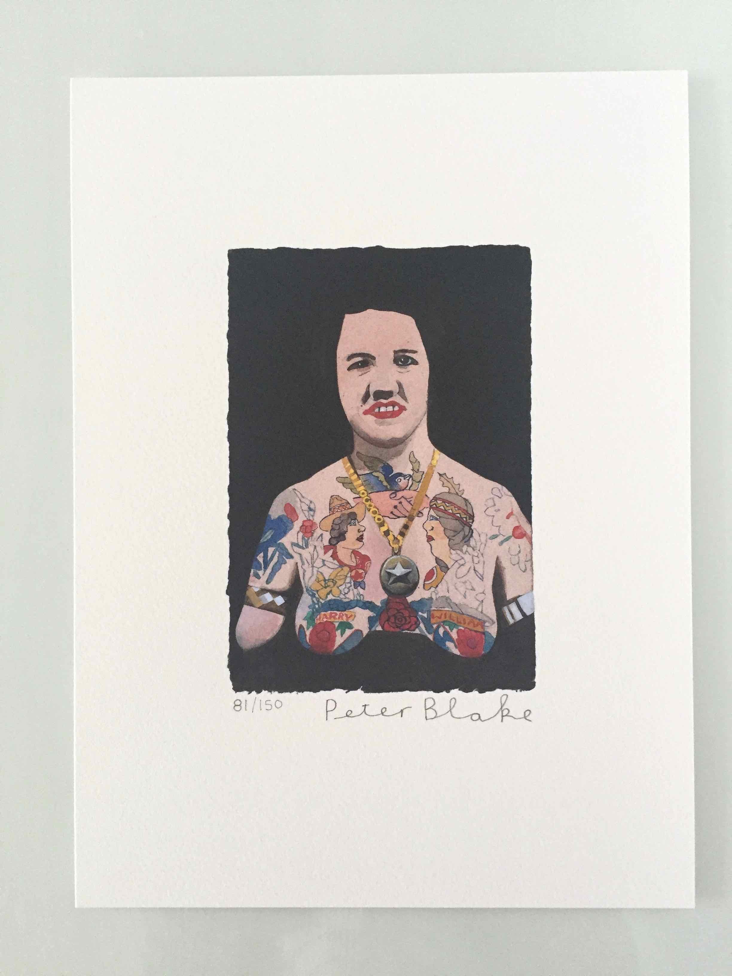 Tattooed People, Doris: Limited Edition Print by Sir Peter Blake 1
