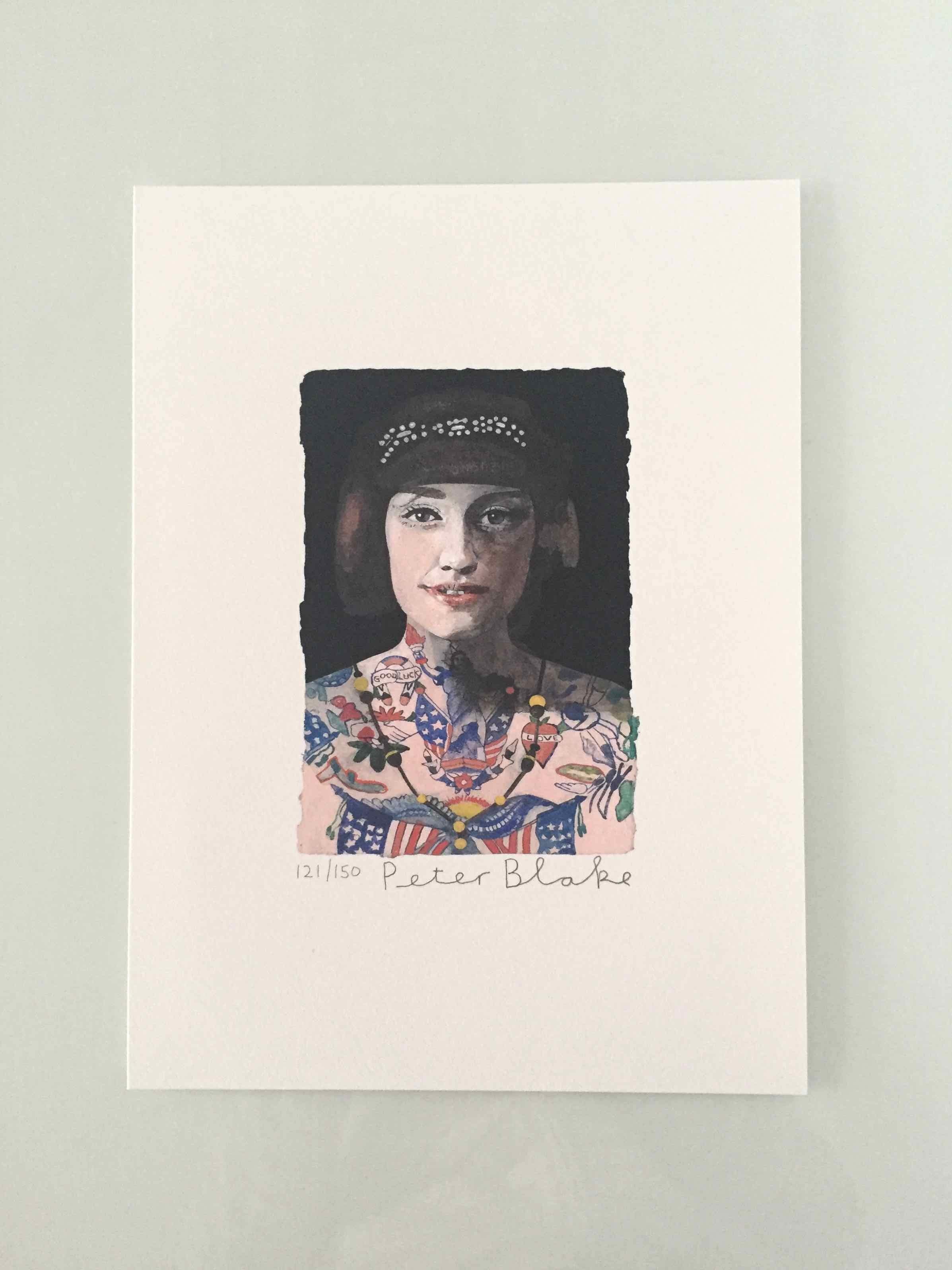 Tattooed People, Grace: Limited Edition Print by Sir Peter Blake 1