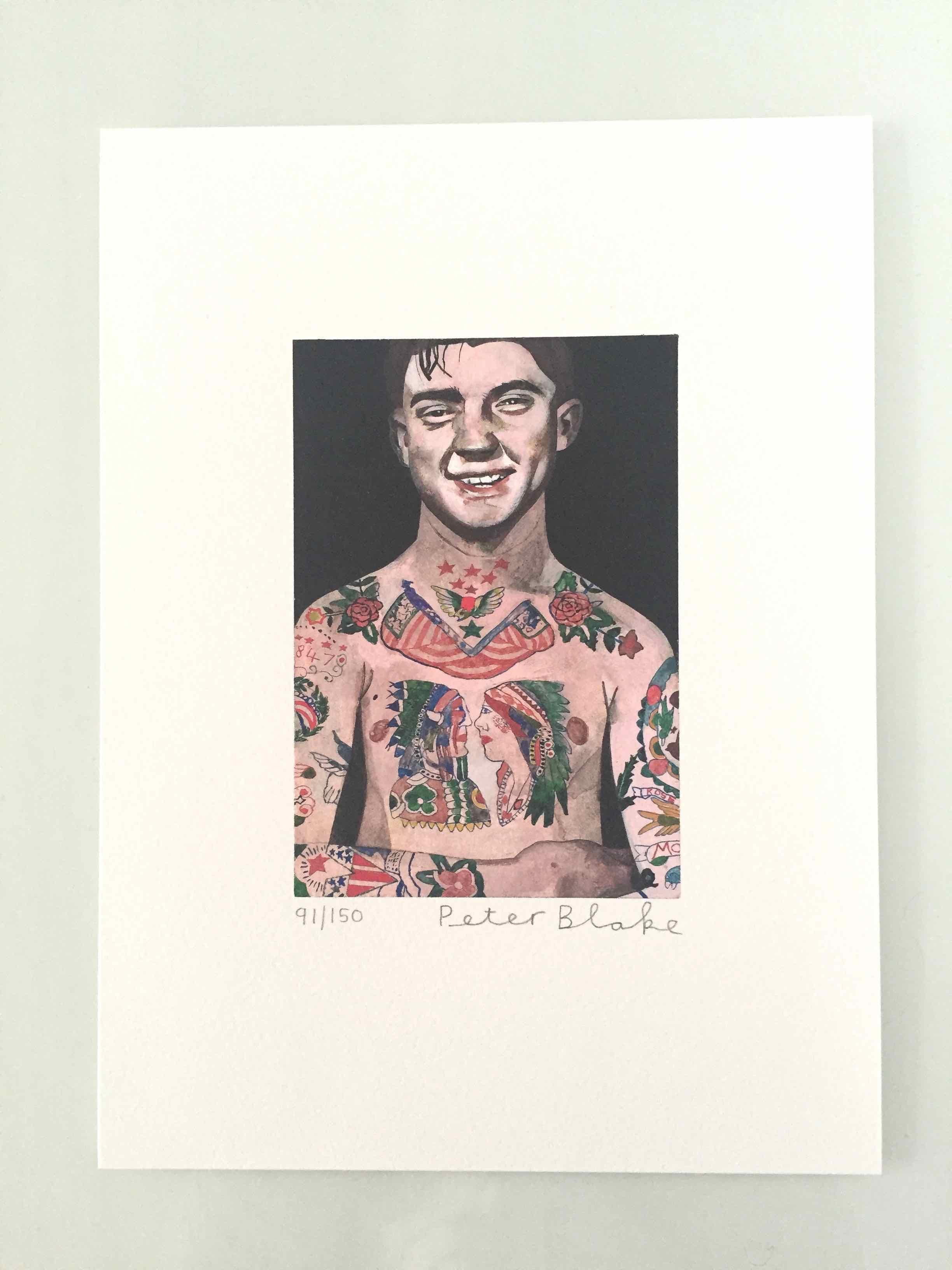 Tattooed People, Percy: Limited Edition Print by Sir Peter Blake 1