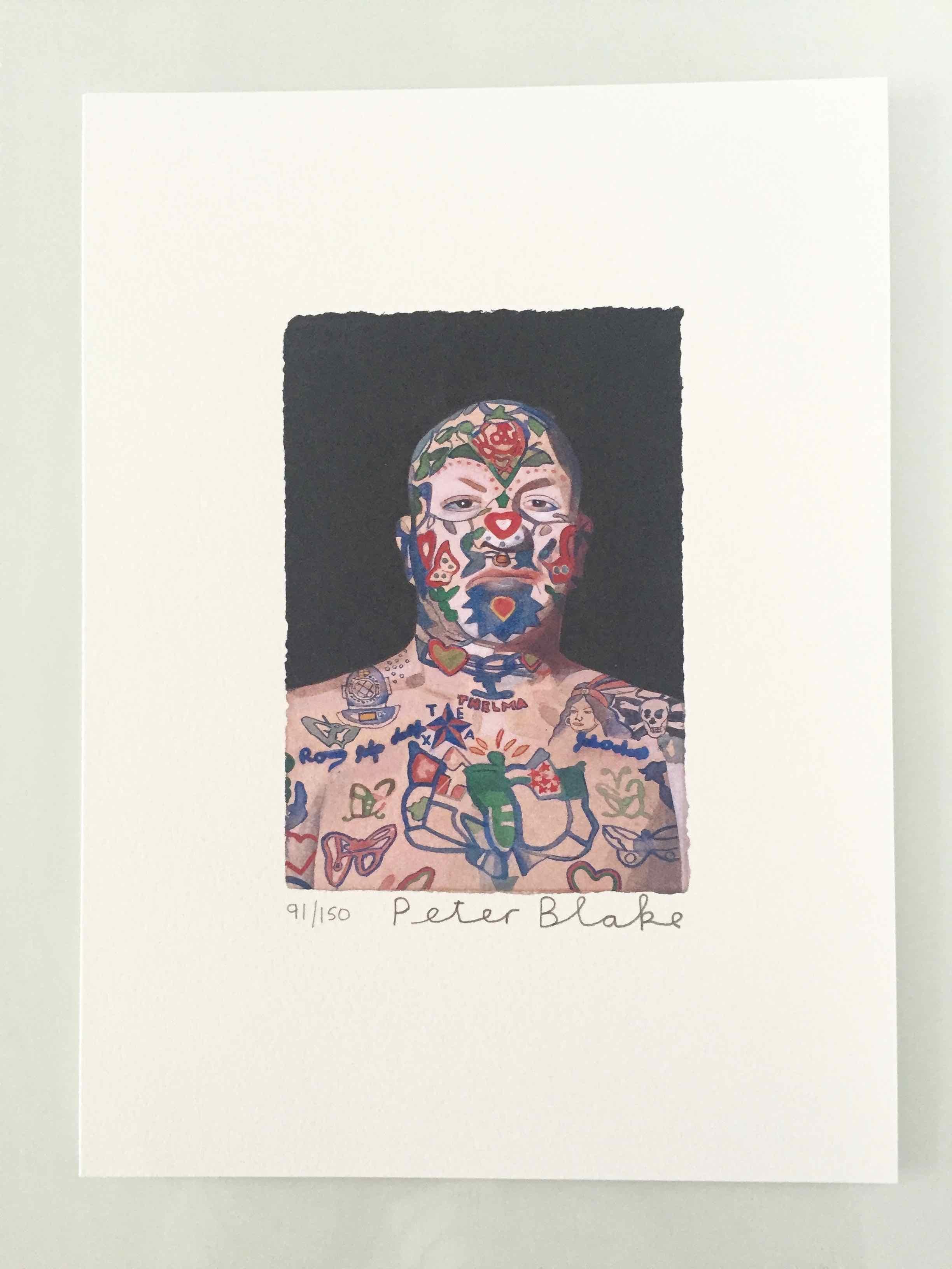 Tattooed People, Ron: Limited Edition Print by Sir Peter Blake 1