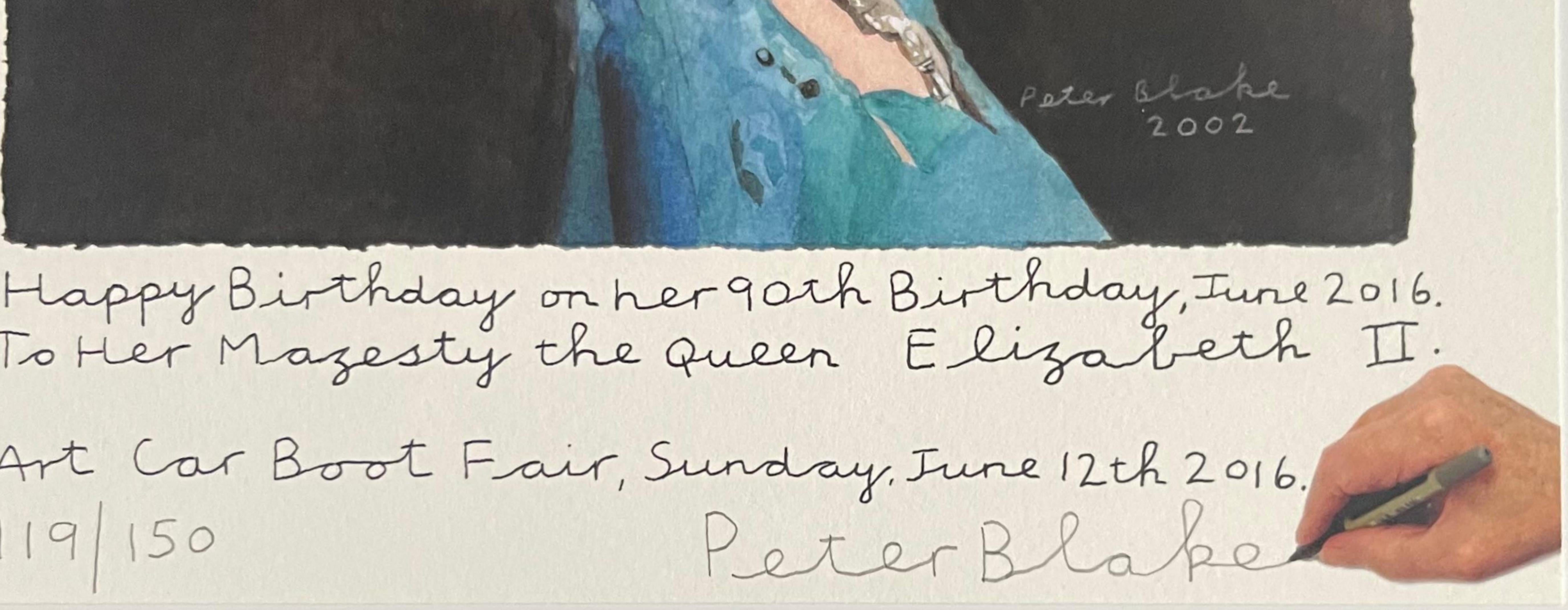 Peter Blake, To Her Majesty Queen Elizabeth II Signed/N print British Pop Artist For Sale 1